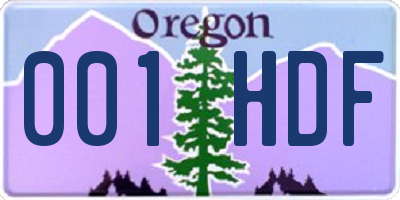 OR license plate 001HDF