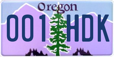 OR license plate 001HDK