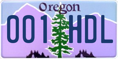 OR license plate 001HDL