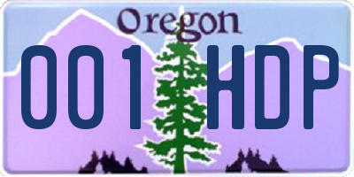 OR license plate 001HDP