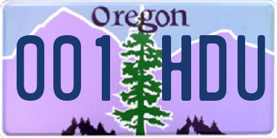OR license plate 001HDU
