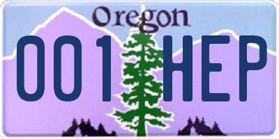 OR license plate 001HEP
