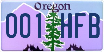 OR license plate 001HFB