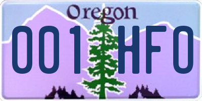 OR license plate 001HFO