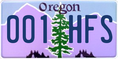 OR license plate 001HFS