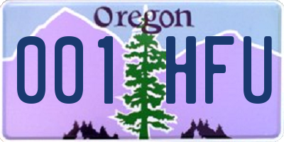 OR license plate 001HFU