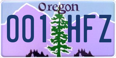 OR license plate 001HFZ