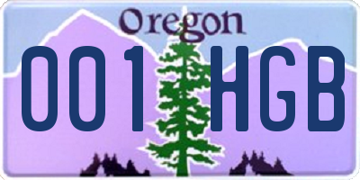 OR license plate 001HGB