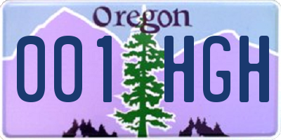 OR license plate 001HGH