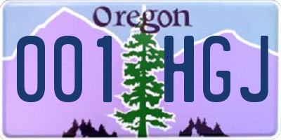 OR license plate 001HGJ