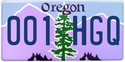 OR license plate 001HGQ