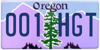 OR license plate 001HGT