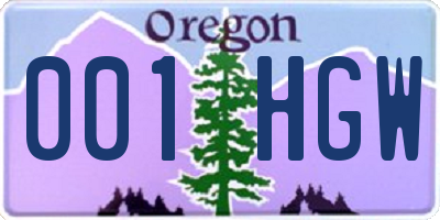 OR license plate 001HGW