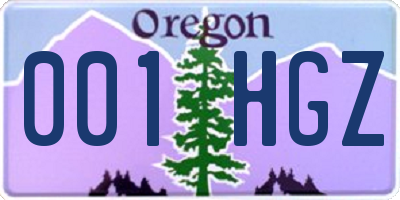 OR license plate 001HGZ