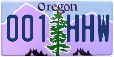 OR license plate 001HHW