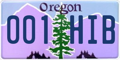 OR license plate 001HIB