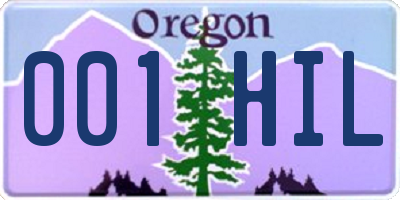 OR license plate 001HIL