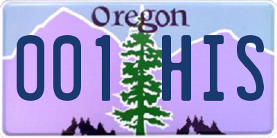 OR license plate 001HIS