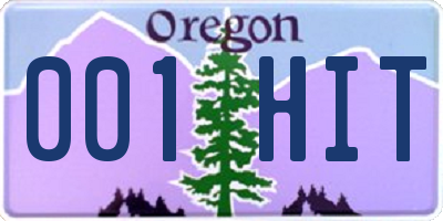 OR license plate 001HIT