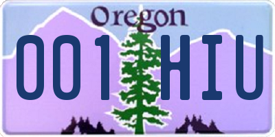 OR license plate 001HIU