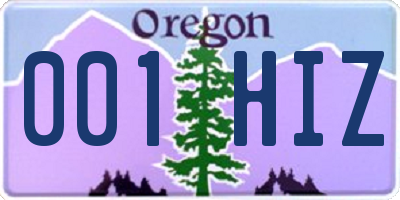 OR license plate 001HIZ