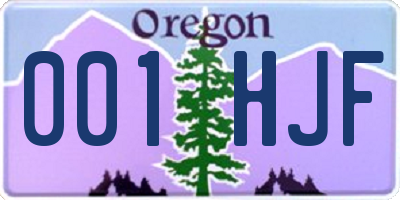 OR license plate 001HJF