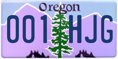 OR license plate 001HJG