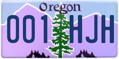 OR license plate 001HJH