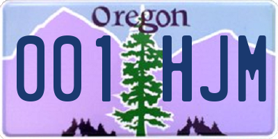 OR license plate 001HJM