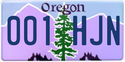 OR license plate 001HJN