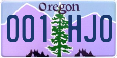 OR license plate 001HJO
