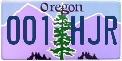 OR license plate 001HJR