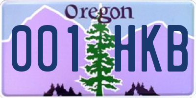 OR license plate 001HKB