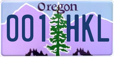 OR license plate 001HKL