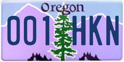 OR license plate 001HKN