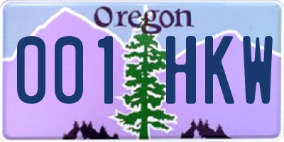 OR license plate 001HKW