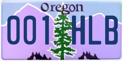 OR license plate 001HLB