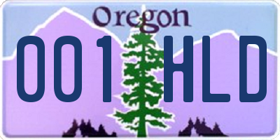 OR license plate 001HLD