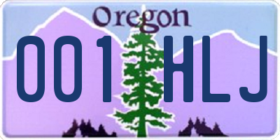 OR license plate 001HLJ