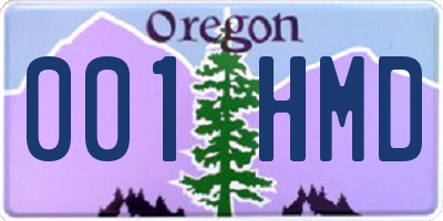 OR license plate 001HMD