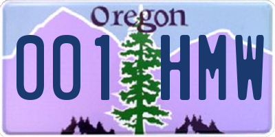 OR license plate 001HMW