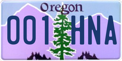 OR license plate 001HNA