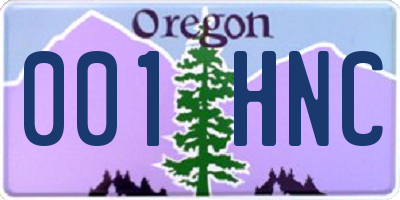 OR license plate 001HNC