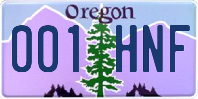 OR license plate 001HNF