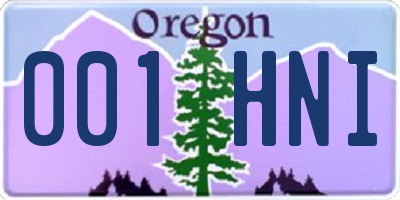 OR license plate 001HNI