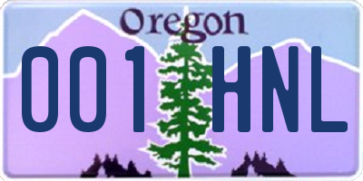 OR license plate 001HNL