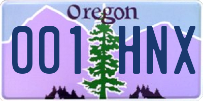 OR license plate 001HNX