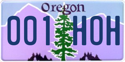 OR license plate 001HOH