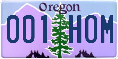 OR license plate 001HOM