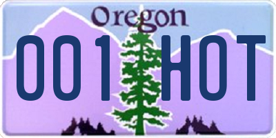 OR license plate 001HOT